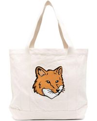 Maison Kitsuné - Fox Head Cotton Tote Bag - Lyst