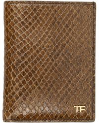 Tom Ford - Small Snake Embossed Leather Folding Cardholder - Lyst