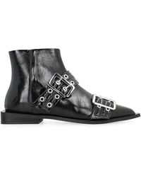 Ganni - Ankle Boots With Buckles - Lyst