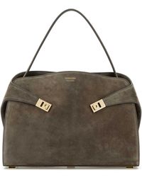 Ferragamo - Suede Large Hug Soft Shoulder Bag - Lyst
