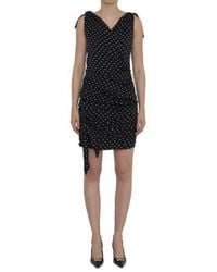 Dolce & Gabbana - Elegant Polka-Dot Silk Midi Dress - Lyst