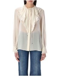 Chloé - Silk Ruffled Blouse Shirt - Lyst
