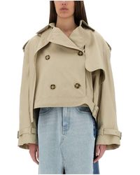Stella McCartney - Short Trench Coat With Belt - Lyst