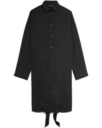 Balenciaga - Lace Up Shirt Dress - Lyst
