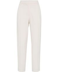 Brunello Cucinelli - Slouchy Viscose-Blend Signature Chain Trousers - Lyst