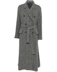 Brunello Cucinelli - Checked Double-Breasted Coat - Lyst