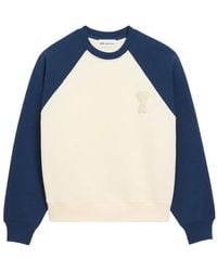 Ami Paris - And Cotton Knitted Ami De Coeur Sweatshirt - Lyst