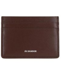 Jil Sander - Logo-Print Leather Cardholder - Lyst