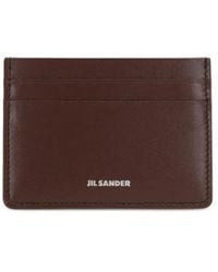 Jil Sander - Logo-Print Leather Cardholder - Lyst