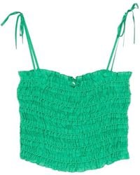 Tory Burch - Shirred Tie Top - Lyst