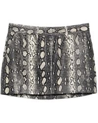 MICHAEL Michael Kors - Snakeskin-Print Miniskirt - Lyst