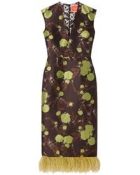 La DoubleJ - Sleek Dress With Feathers - Lyst