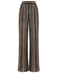 Missoni - Wide-Leg Striped Trousers With Textured Metallic Finish - Lyst
