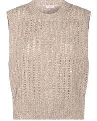 Brunello Cucinelli - Knitted Crewneck Vest - Lyst