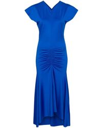Victoria Beckham - Sleeveless Rouched Jersey Dress - Lyst