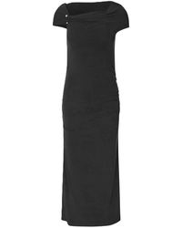 Stine Goya - One Shoulder Draped Midi Dress - Lyst