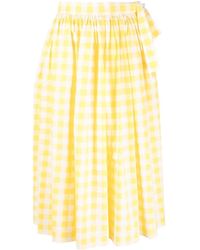 Miu Miu Check Skirt - Yellow