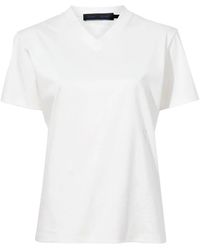 Proenza Schouler - Talia V-neck Organic Cotton T-shirt - Lyst