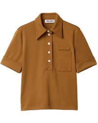 Miu Miu - Logo-Patch Polo Top - Lyst