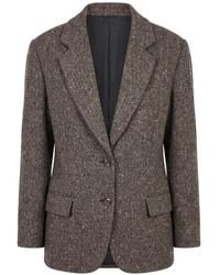 Brunello Cucinelli - Herringbone-Pattern Single-Breasted Blazer - Lyst