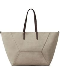 Brunello Cucinelli - Linen And Canvas Shopping Bag - Lyst