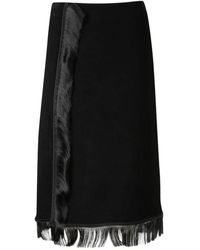 Jil Sander - Fringe Midi Skirt - Lyst