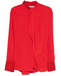 Victoria Beckham - Blouse Draped Detail Neck Bow - Lyst