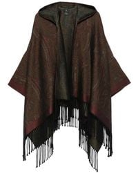 Etro - Paisley-Print Hooded Poncho - Lyst
