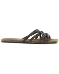 Brunello Cucinelli - Sandals With Contrasting Stitching - Lyst