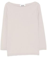 Alpha Studio - Boat Neck Sweater - Lyst