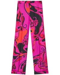 PUCCI - Orchidee-Print Silk Pants - Lyst