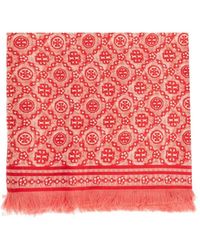Tory Burch - T Monogram Floral Scarf - Lyst