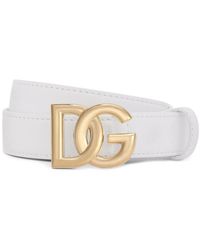 Dolce & Gabbana - Cintura In Pelle Di Vitello Con Logo Dg - Lyst
