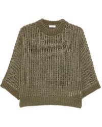 Peserico - Open-Knit Short-Sleeve Sweater - Lyst