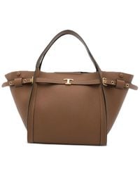 Tod's - Small T Signature Leather Tote Bag - Lyst
