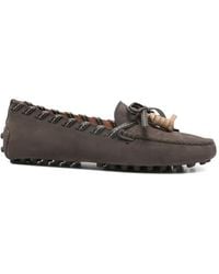 Tod's - Gommino Suede Leather Loafers - Lyst