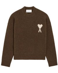 Ami Paris - Ami De Coeur Wool Crewneck Sweater - Lyst