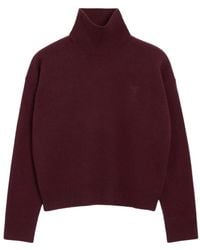 Ami Paris - Logo Turtleneck Long-Sleeves Sweater - Lyst