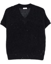 Peserico - Embroidered Sequin Sweater - Lyst