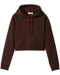 Miu Miu - Cotton Fleece Hoodie - Lyst
