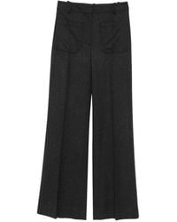 Victoria Beckham - Flannel Wide-Leg Trousers - Lyst