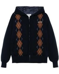 Miu Miu - Diamond-Pattern Hooded Jacket - Lyst
