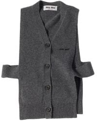 Miu Miu - V-Neck Logo Vest - Lyst