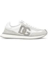 Dolce & Gabbana - Suede And Mesh Dg Cushion Sneakers Shoes - Lyst