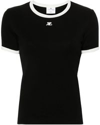 Courreges - Bumpy Contrast T-Shirt Reedition - Lyst