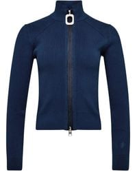 JW Anderson - Ribbed Steel Sweater With High Neck - Lyst