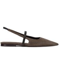 Brunello Cucinelli - Suede Slingback - Lyst