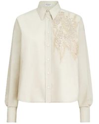 Brunello Cucinelli - Techno Cotton Poplin Shirt With Dazzling Seabed Embroidery - Lyst