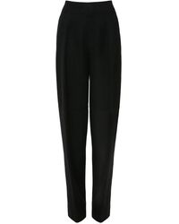 Victoria Beckham - Virgin Wool Heavyweight Gabardine Tailored Pleated Trousers - Lyst
