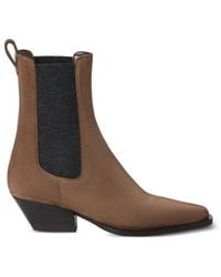 Brunello Cucinelli - Suede Chelsea Boots With Precious Loop Detail - Lyst